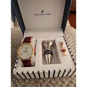 Sailor Jane Red Whine Watch Set- Brand New